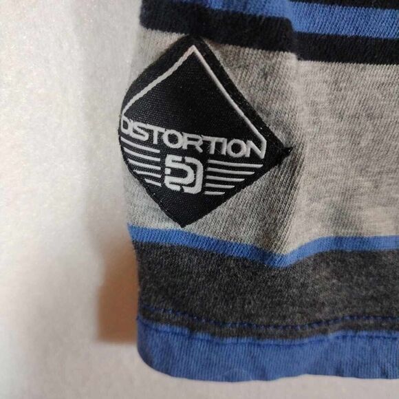 Boys Size Small Distortion T-shirt, Gently Used, Striped Blue Grey White - Picture 4 of 8